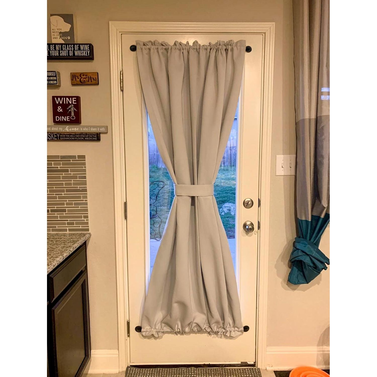 Varilla de Cortina Adhesiva KXLife 43-71 cm Juego de 2 Negro