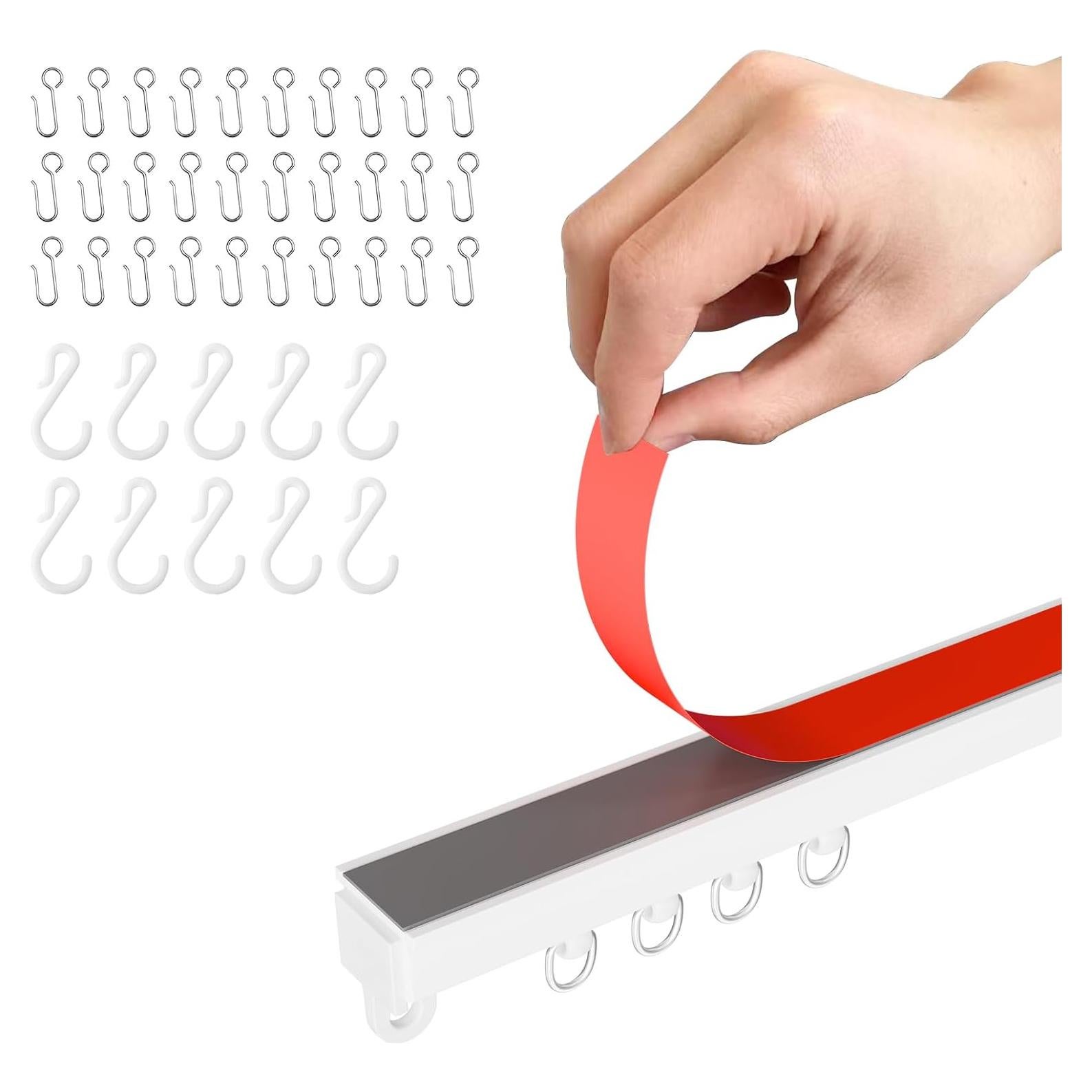 Carril de Cortina Adhesivo Gonnrly 3.32M Blanco Sin Perforar