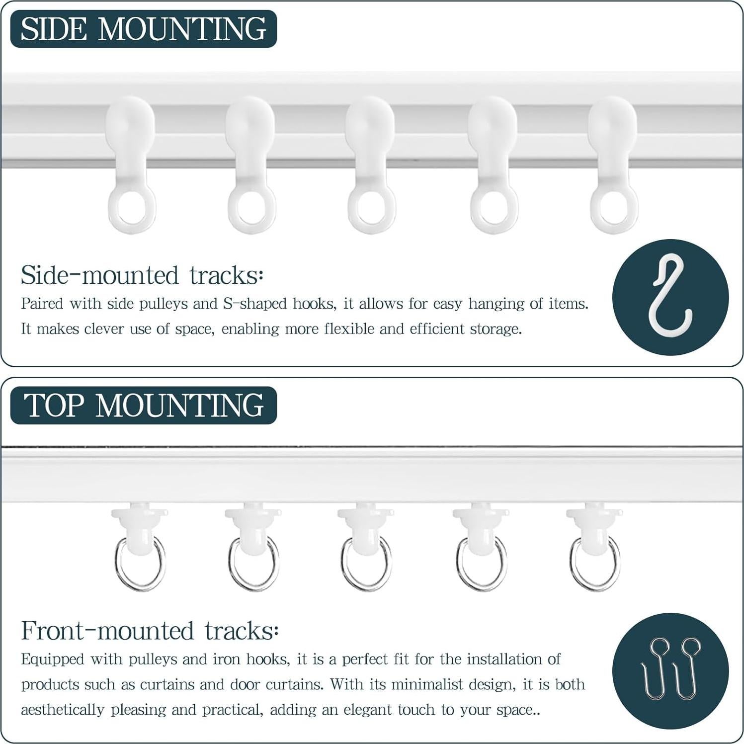 Carril de Cortina Adhesivo Gonnrly 3.32M Blanco Sin Perforar