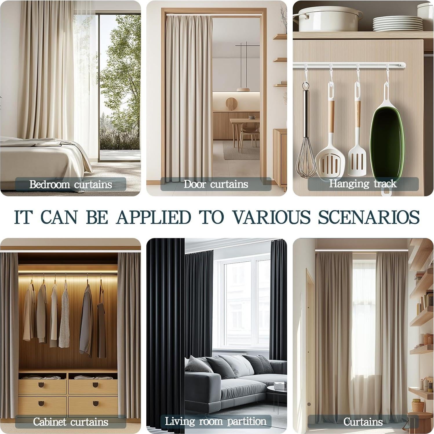 Carril de Cortina Adhesivo Gonnrly 3.32M Blanco Sin Perforar