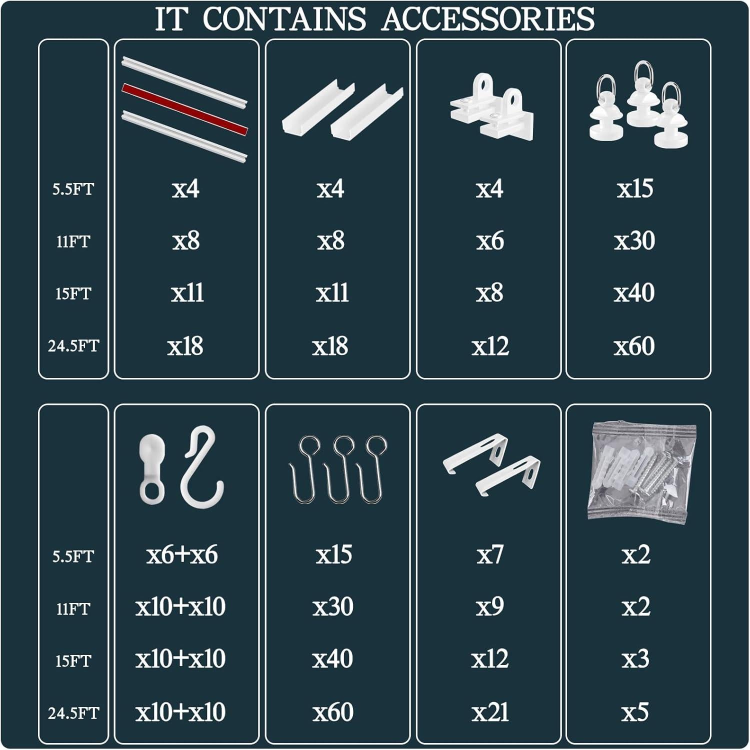 Carril de Cortina Adhesivo Gonnrly 3.32M Blanco Sin Perforar