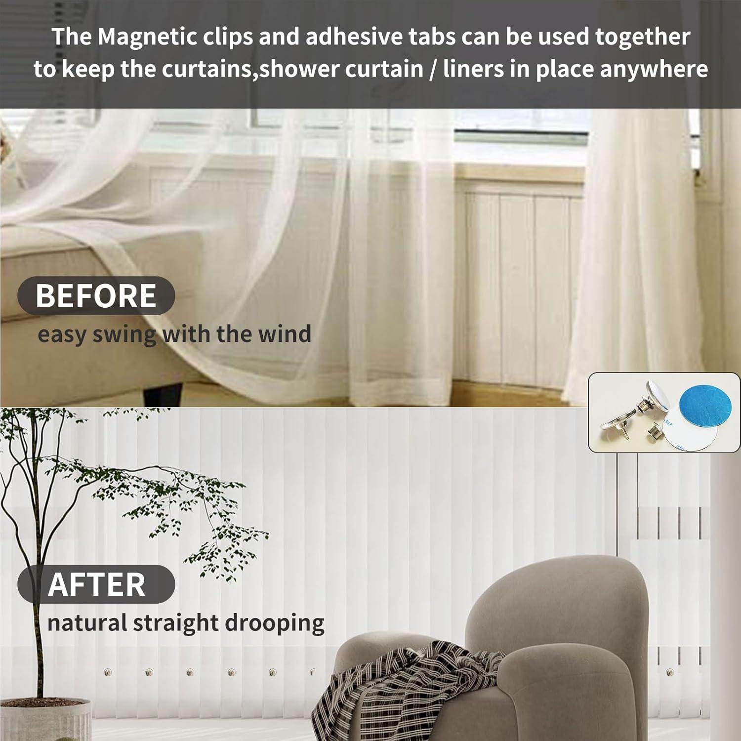 24 Clips Magnéticos para Cortinas M_lapis - Fuerte Sujeción