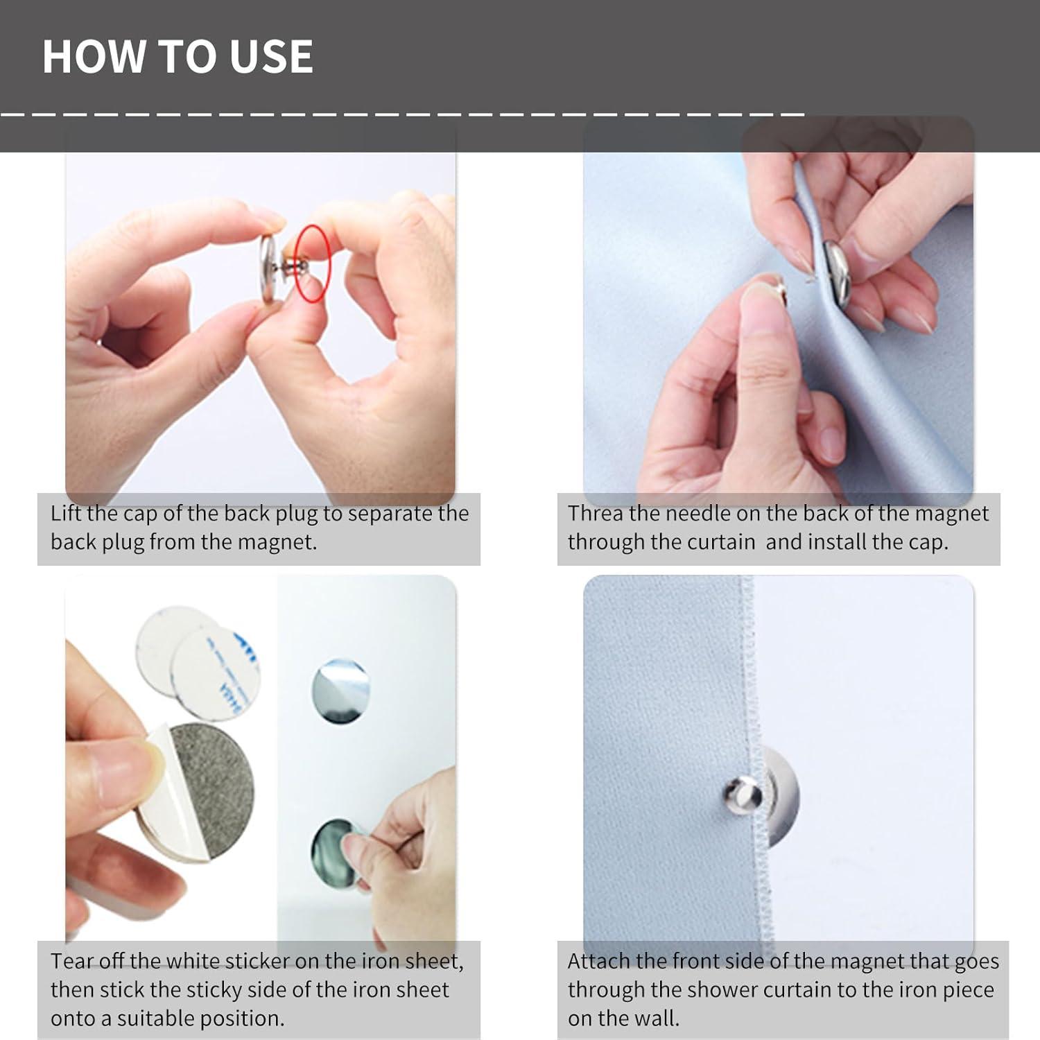 24 Clips Magnéticos para Cortinas M_lapis - Fuerte Sujeción