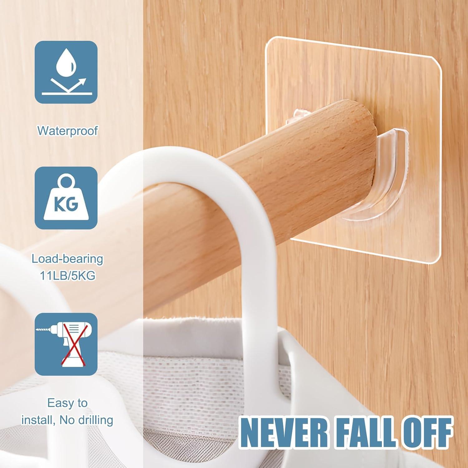 Paquete de 8 Soportes Adhesivos para Barra de Ducha PKRFCJ