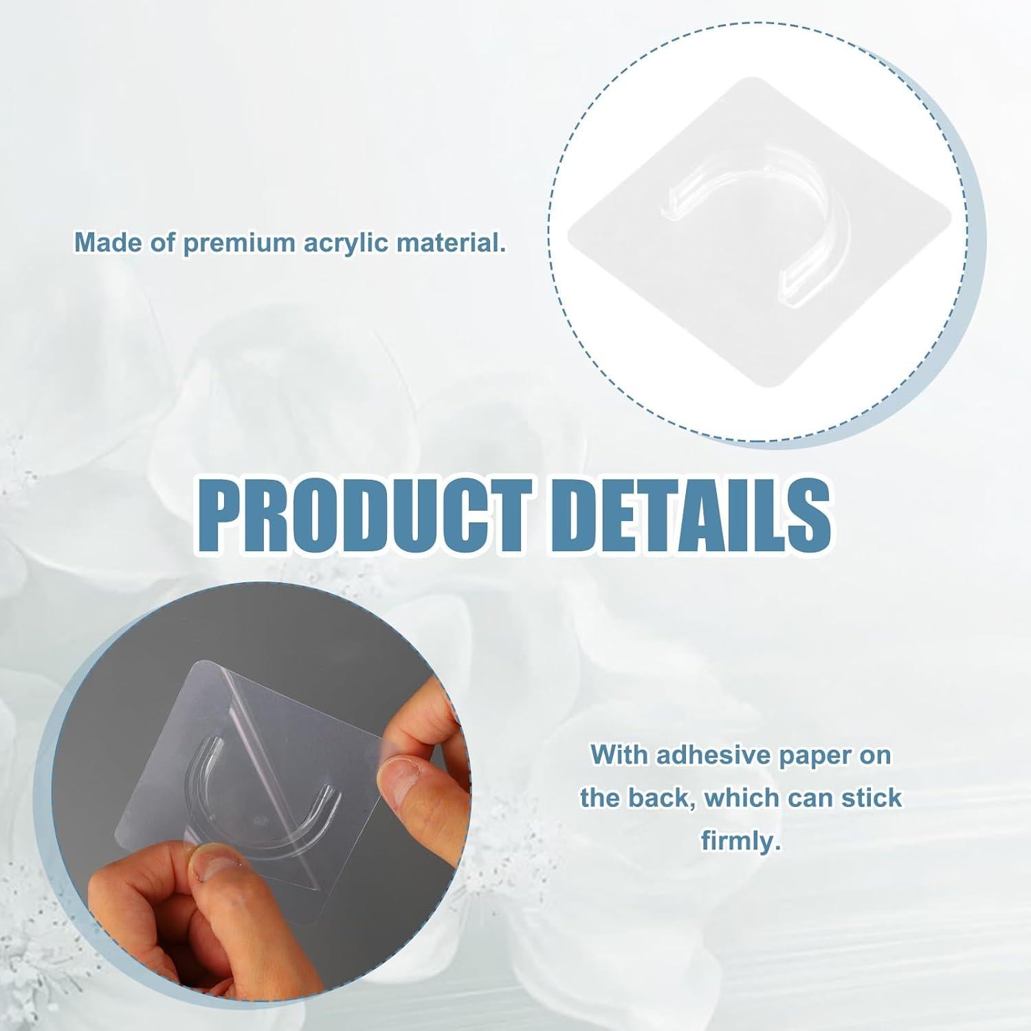 Paquete de 8 Soportes Adhesivos para Barra de Ducha PKRFCJ