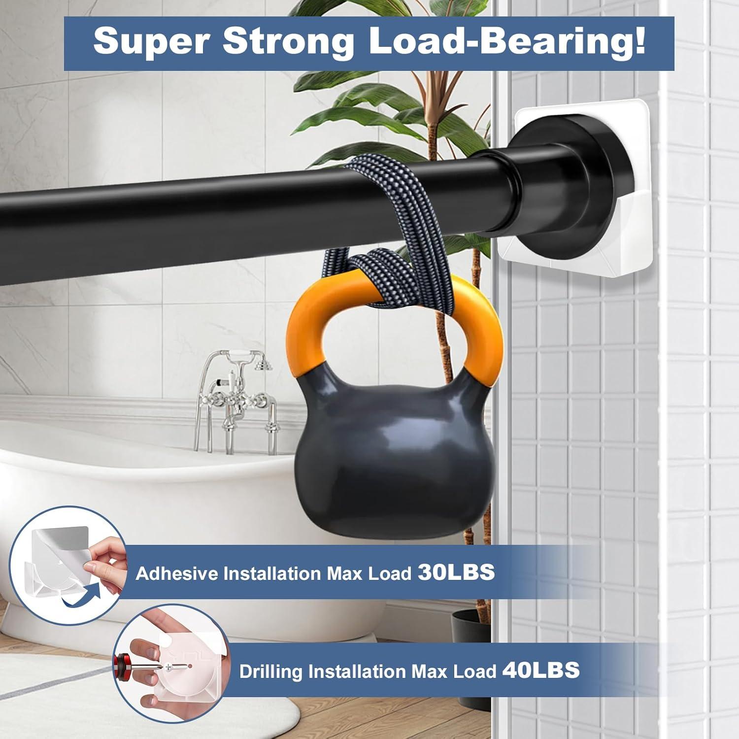 Soportes Adhesivos para Barra de Ducha YNL - 2 Pack Transparente