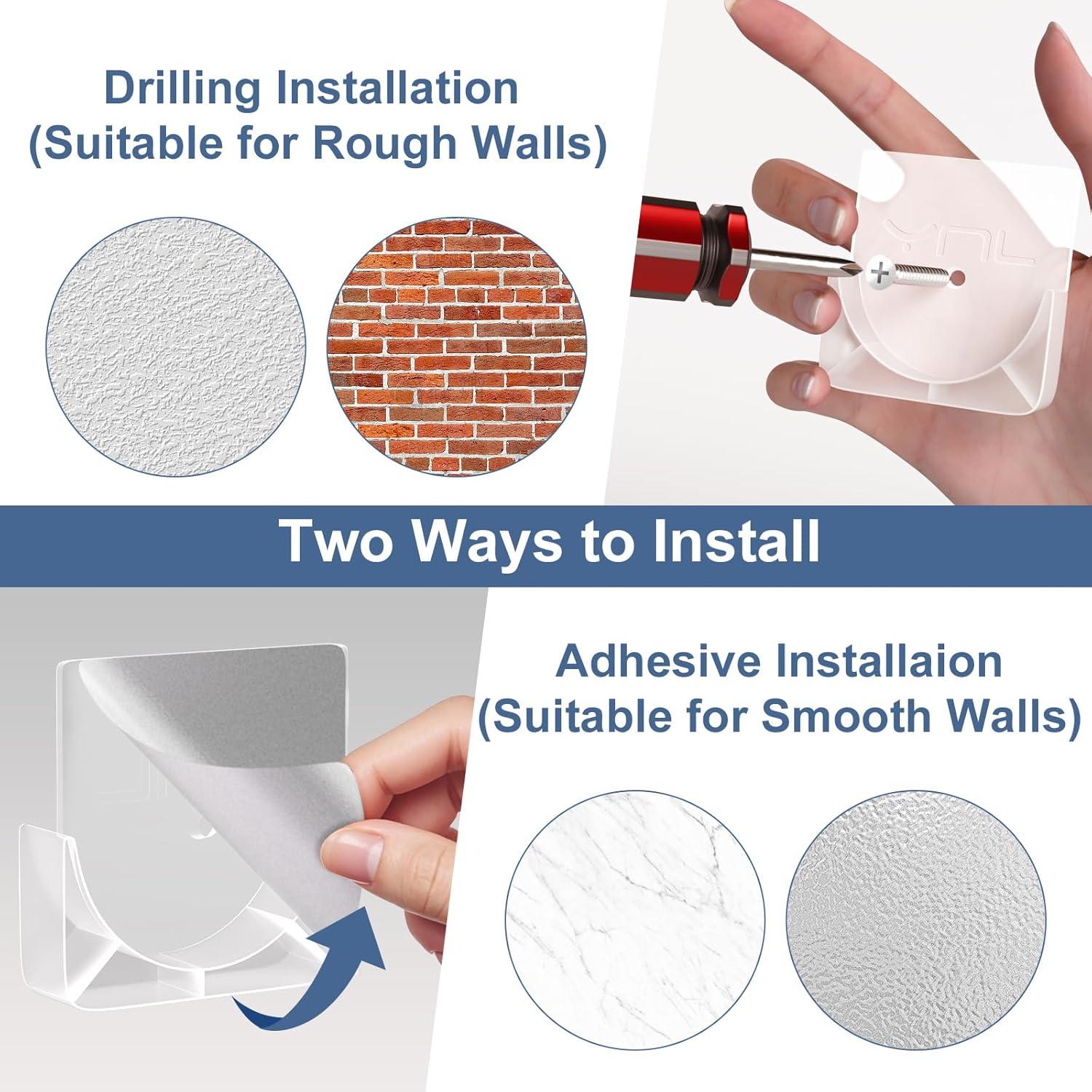 Soportes Adhesivos para Barra de Ducha YNL - 2 Pack Transparente