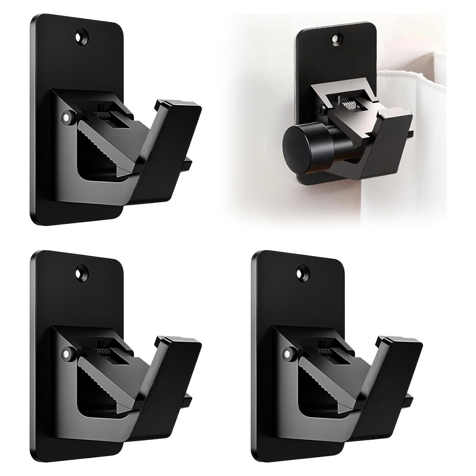 Soportes de Varilla de Cortina Adhesivos HhdvdyWgd 4 Pcs Negro