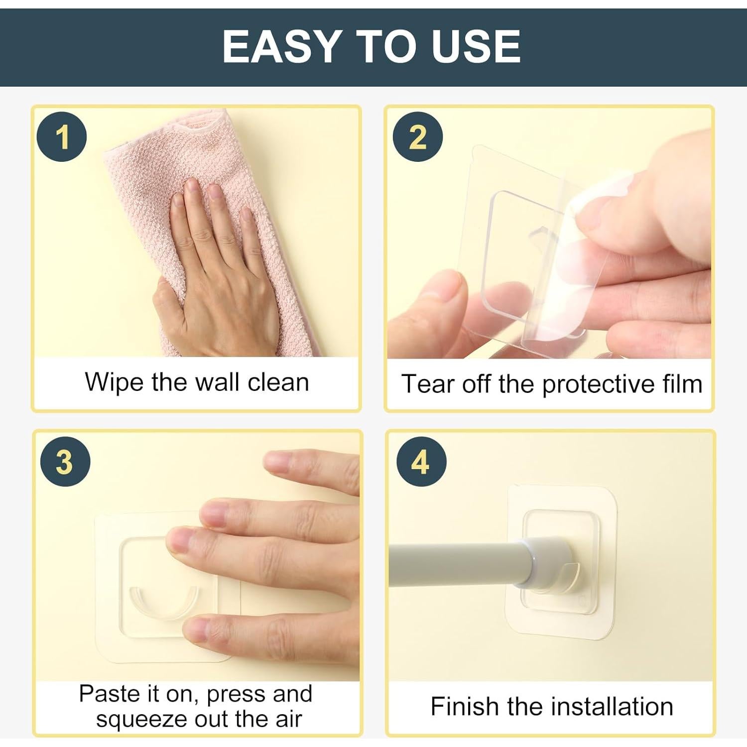 Soporte de Varilla de Cortina Adhesivo Goowin 6 Unidades 3kg