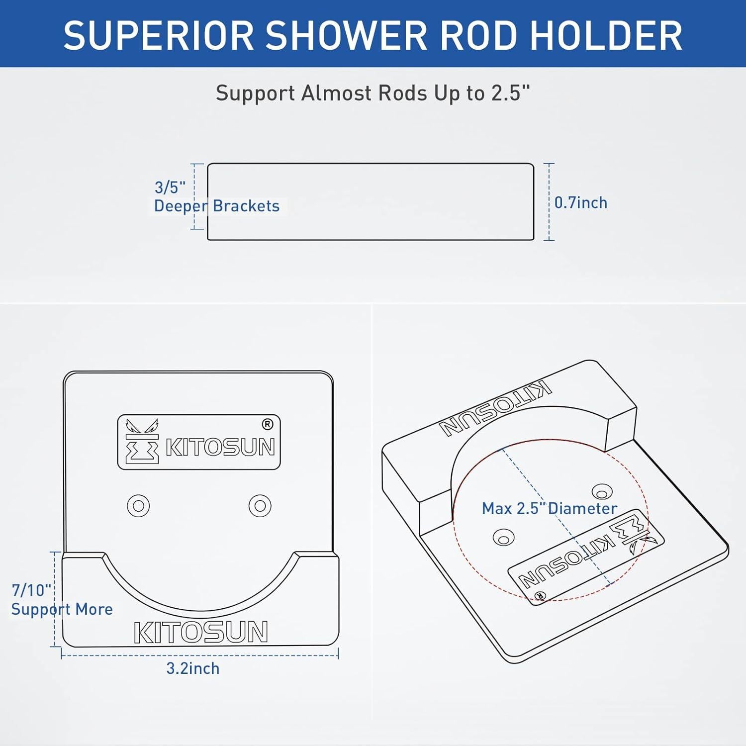 Soporte de Varilla de Cortina de Ducha Ajiaguo Adhesivo 1.5 cm