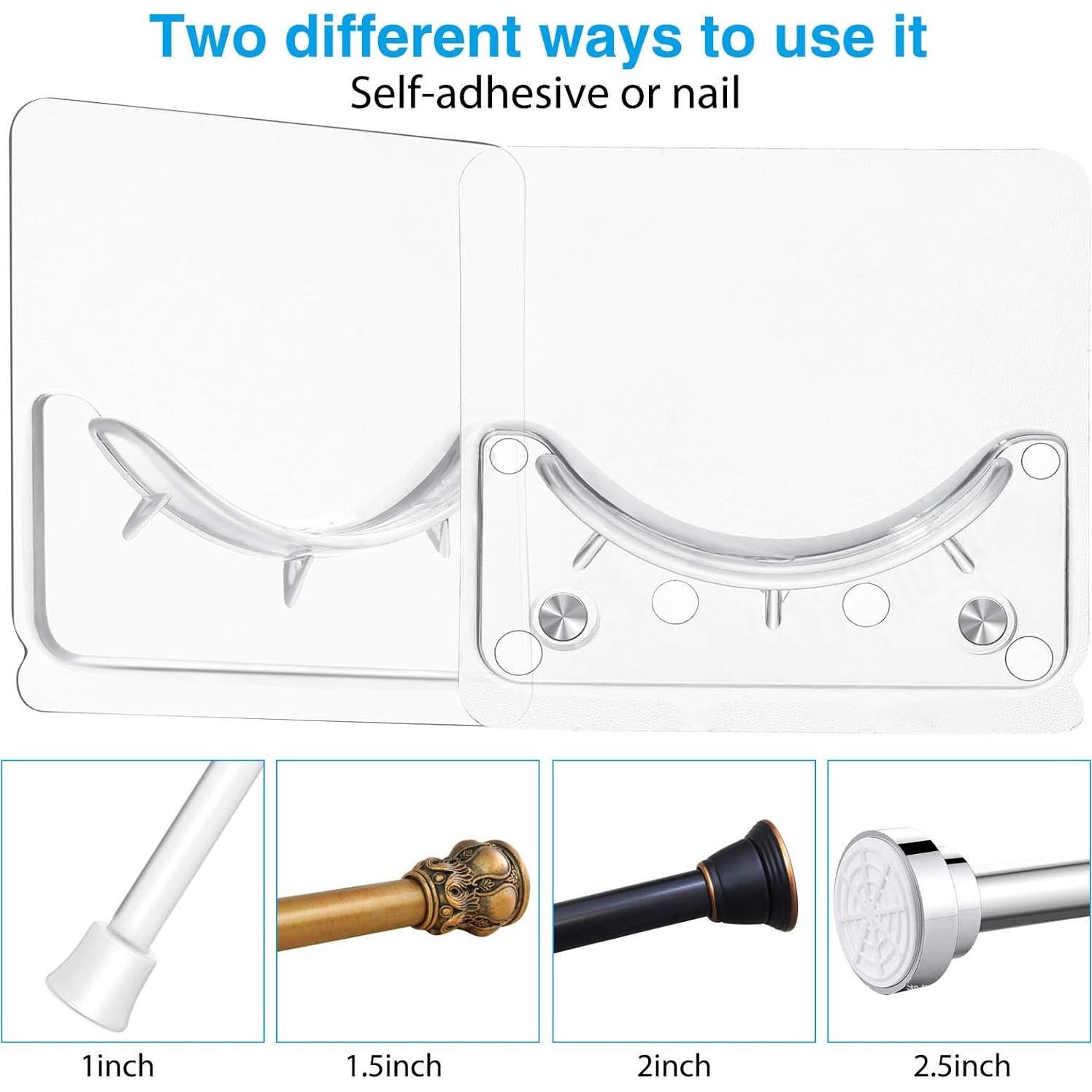 Soporte Adhesivo para Varilla de Cortina de Ducha Jetec - 6 Piezas