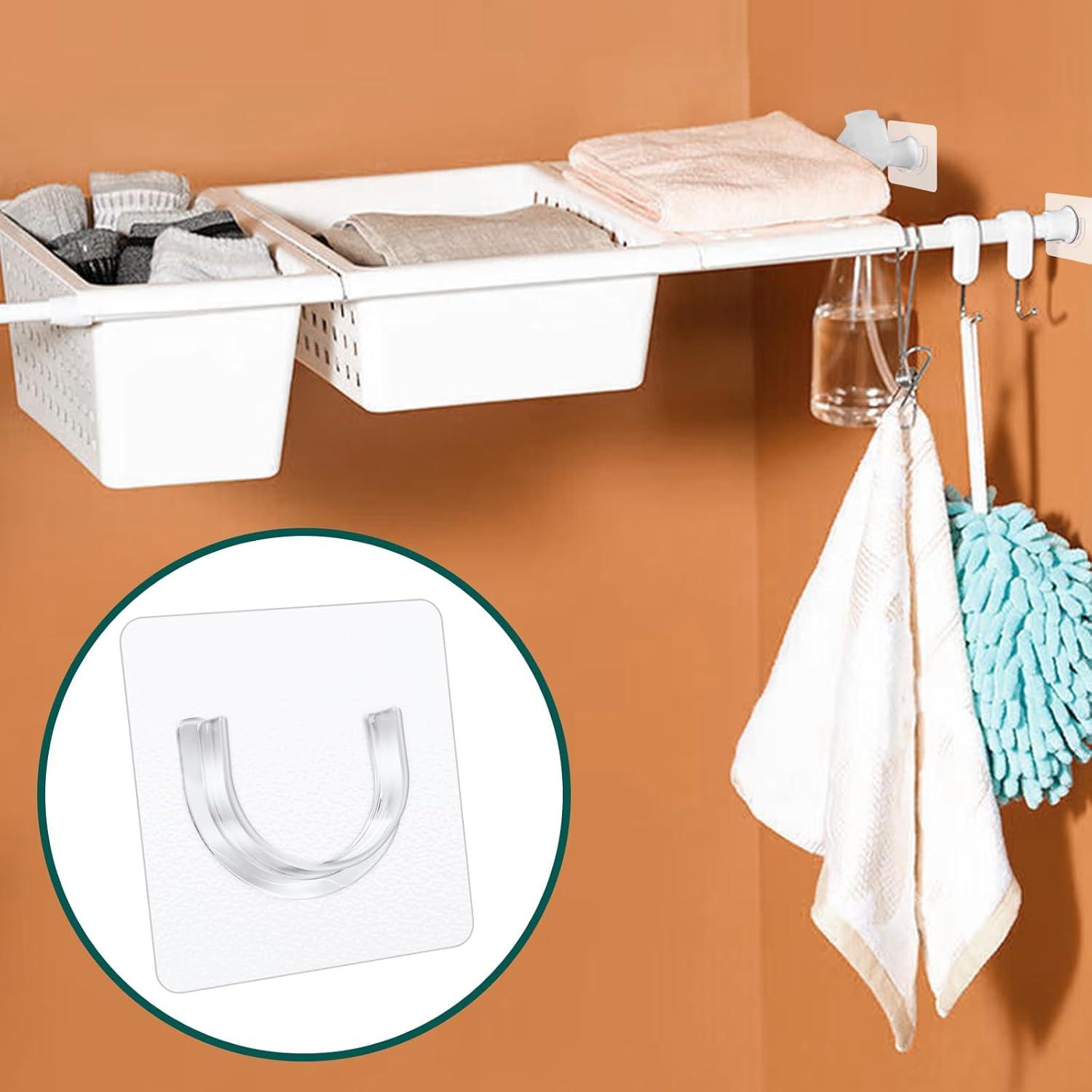 Soporte de Varilla de Cortina de Ducha Adhesivo Sibba 8 Pcs