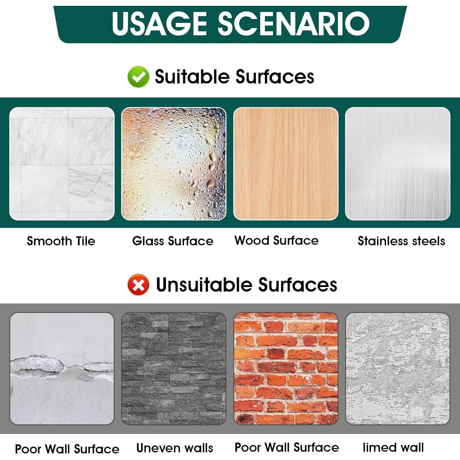 Soporte de Varilla de Cortina de Ducha Adhesivo Sibba 8 Pcs