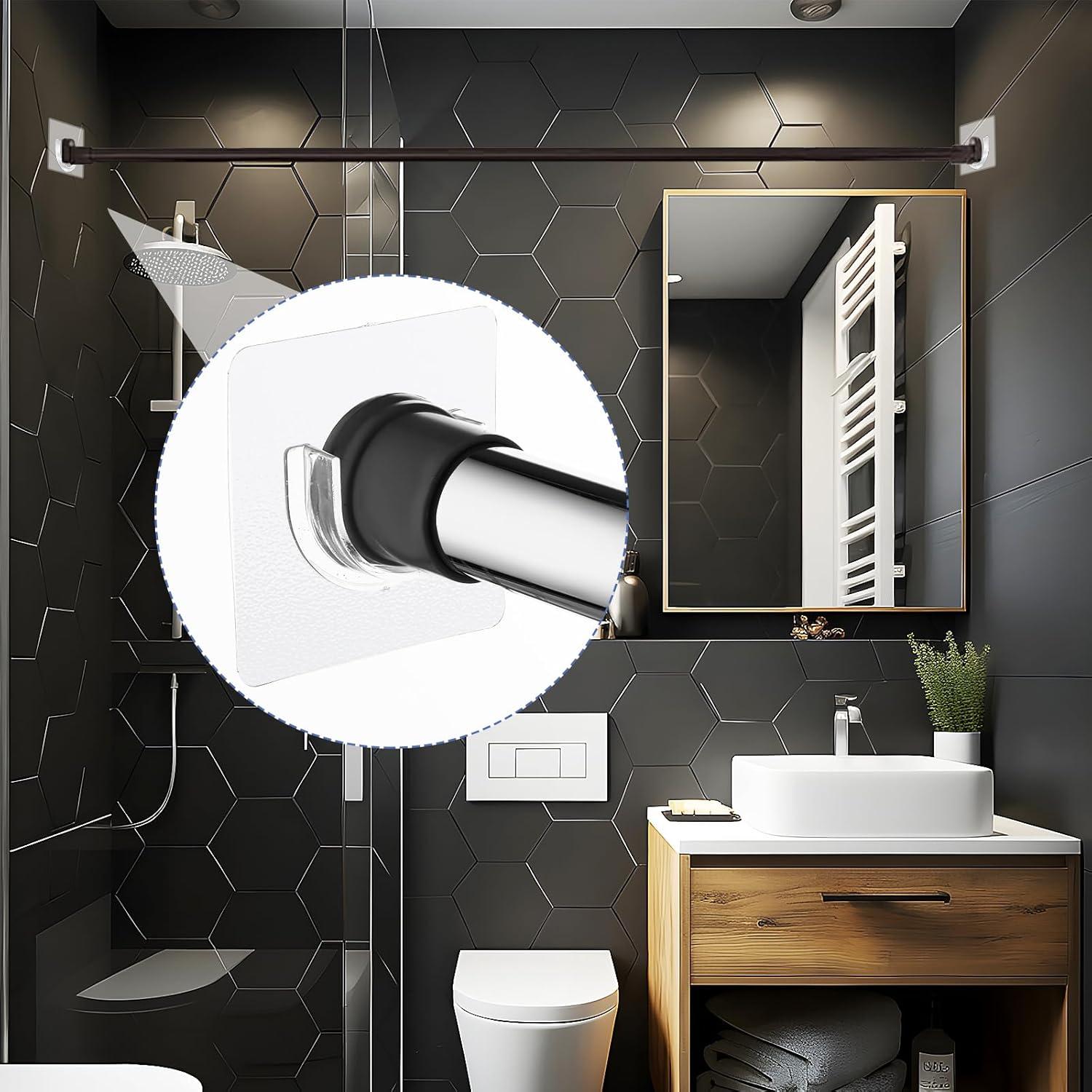 Soporte de Varilla de Cortina de Ducha Adhesivo Sibba 8 Pcs