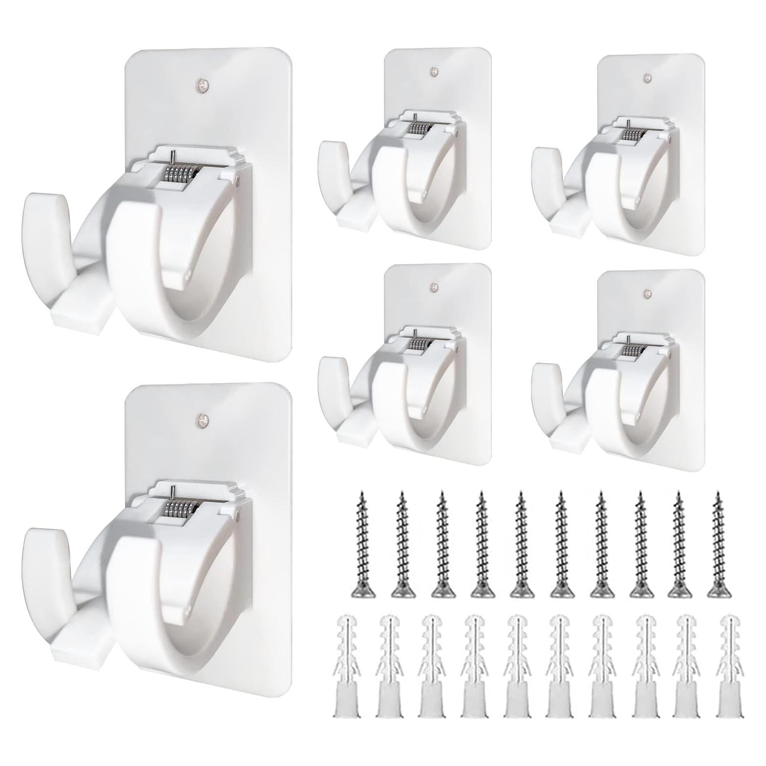 TOPROAD Soportes para Varillas de Cortina Autoadhesivos 6Pcs