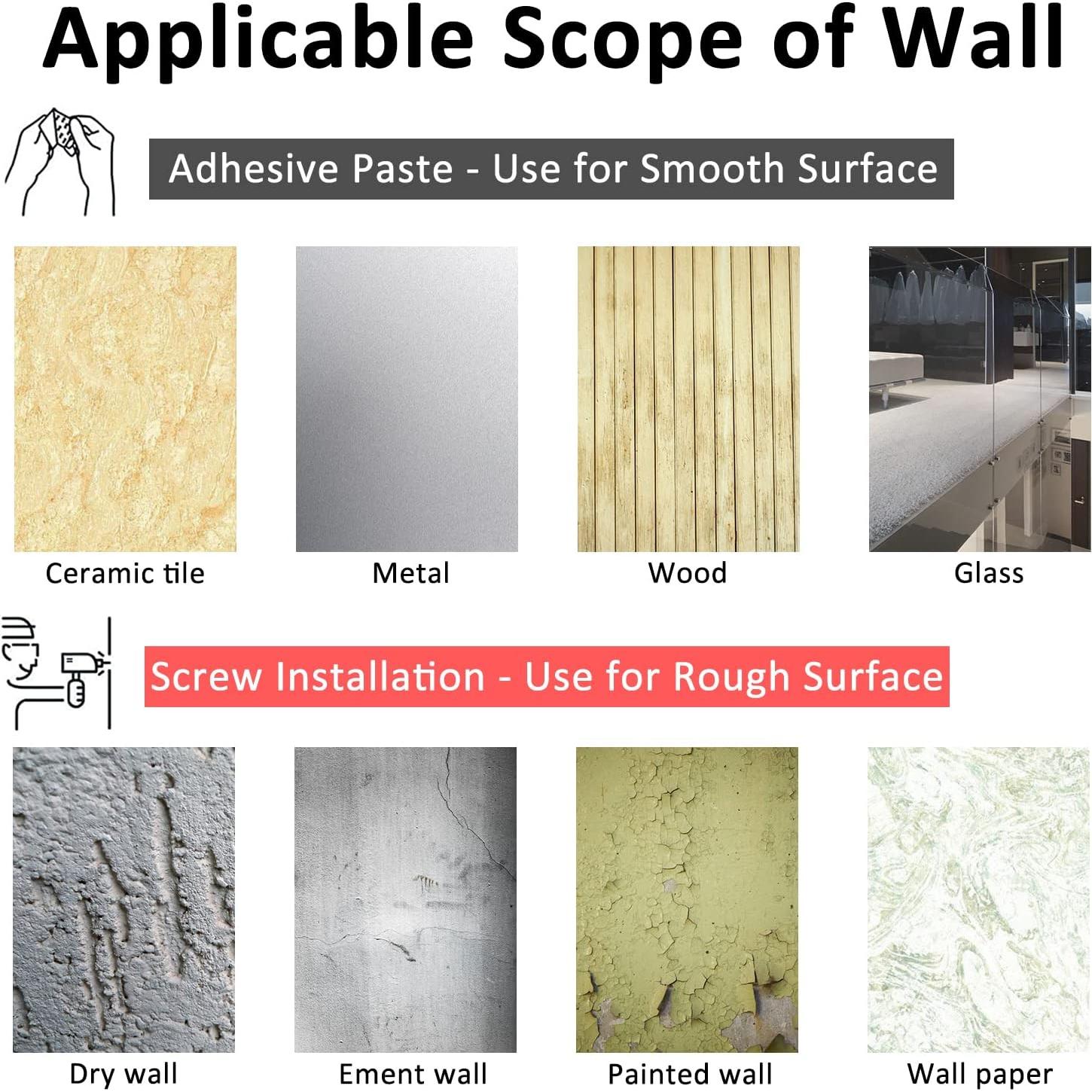 TOPROAD Soportes para Varillas de Cortina Autoadhesivos 6Pcs