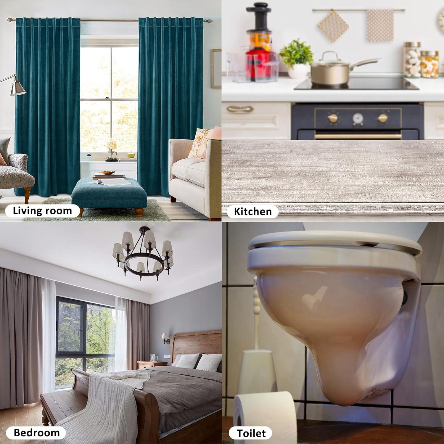 TOPROAD Soportes para Varillas de Cortina Autoadhesivos 6Pcs