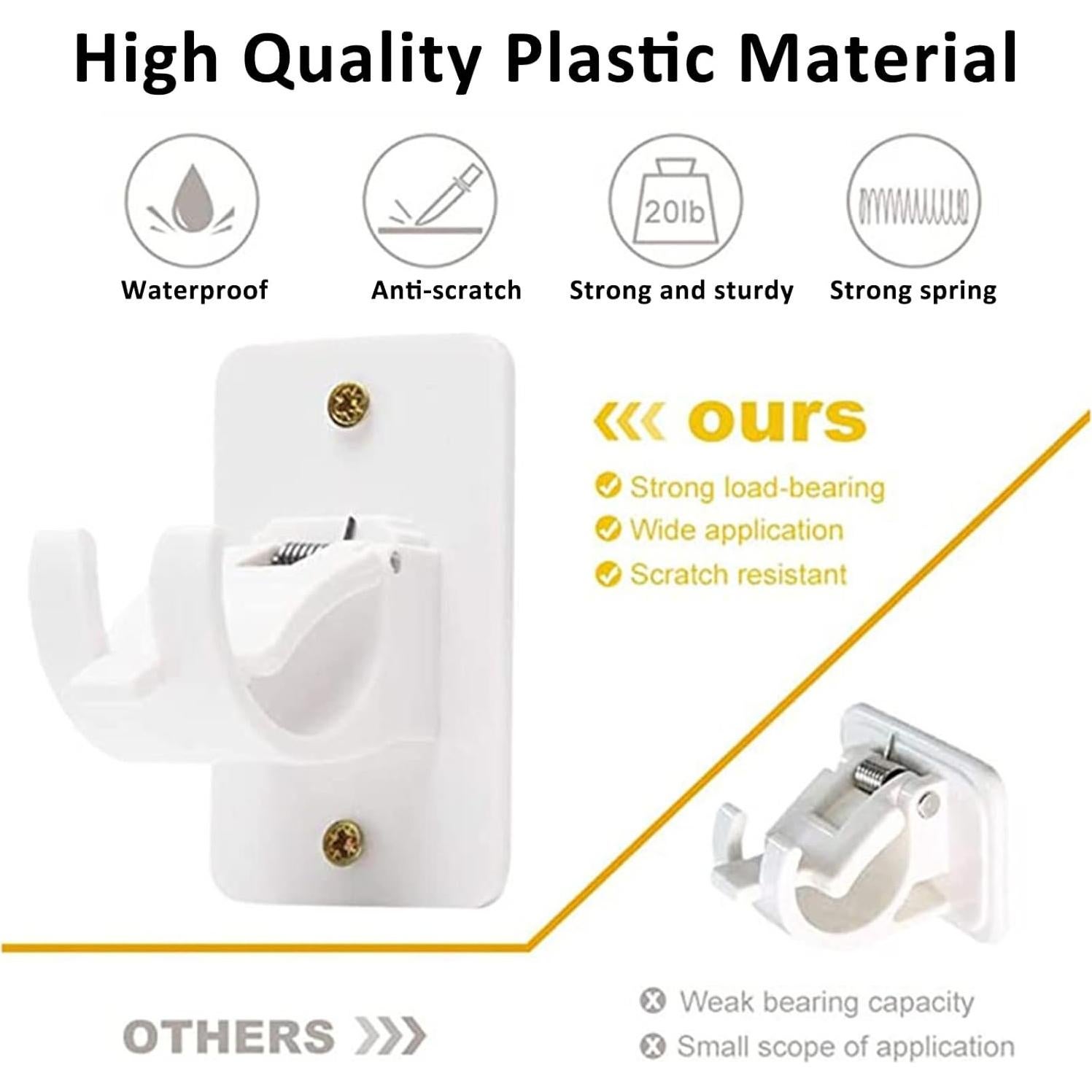 TOPROAD Soportes para Varillas de Cortina Autoadhesivos 6Pcs