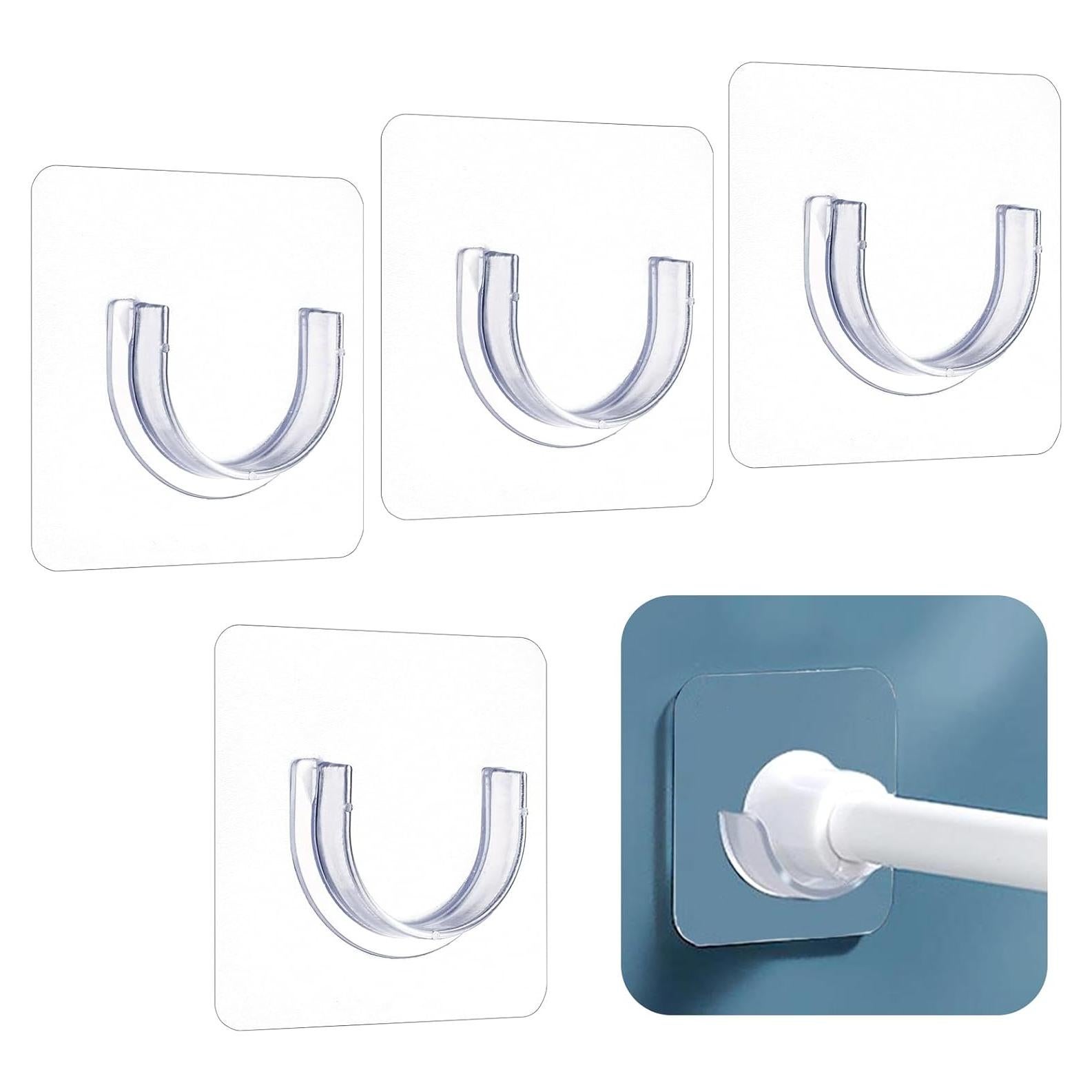 Soporte de Barra de Ducha Adhesivo Molain 4 Pcs Transparente