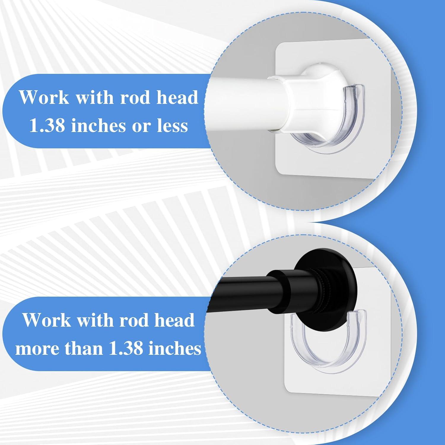 Soporte de Barra de Ducha Adhesivo Molain 4 Pcs Transparente