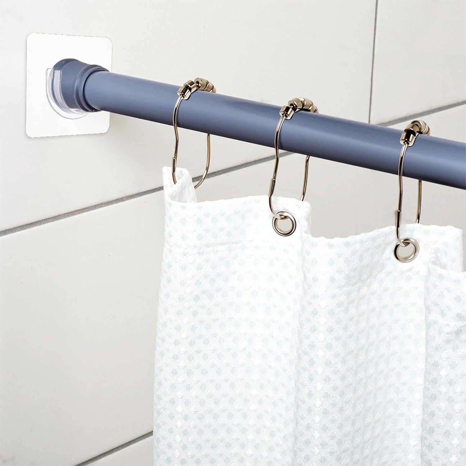 Soporte de Barra de Ducha Adhesivo Molain 4 Pcs Transparente