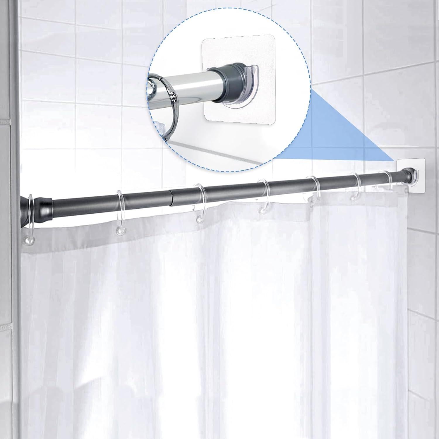 Soporte de Barra de Ducha Adhesivo Molain 4 Pcs Transparente