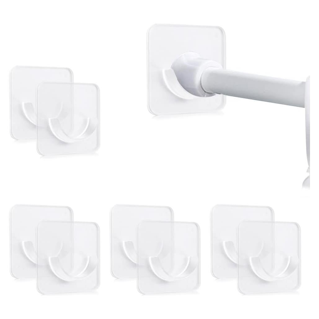 Soportes Adhesivos para Varillas de Cortina WCHOSOZH - Paquete de 8