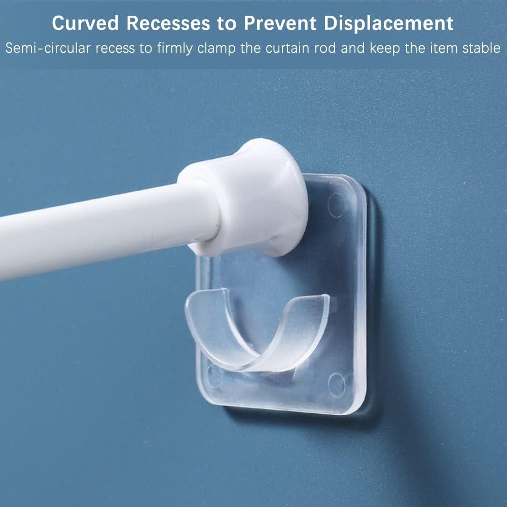 Soportes Adhesivos para Varillas de Cortina WCHOSOZH - Paquete de 8