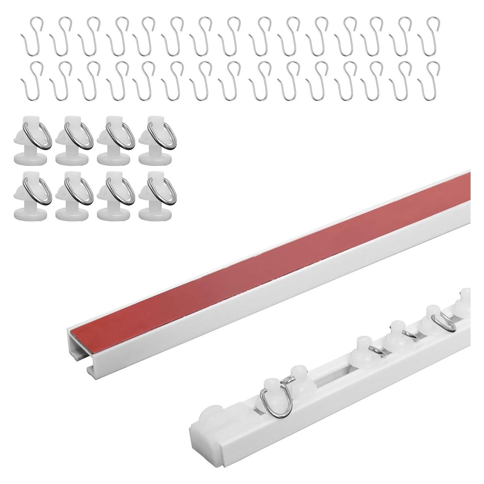 Riel de Cortina Autoadhesivo Wadoy 81 cm Montaje Techo/Pared
