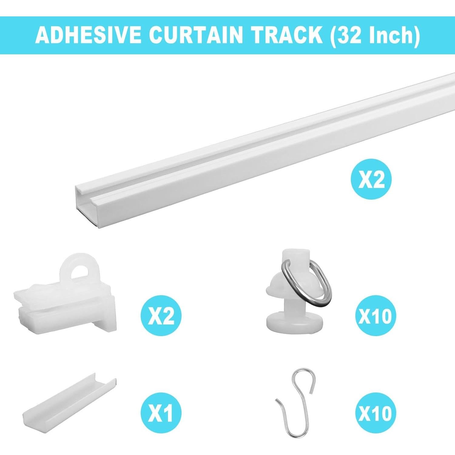 Riel de Cortina Autoadhesivo Wadoy 81 cm Montaje Techo/Pared