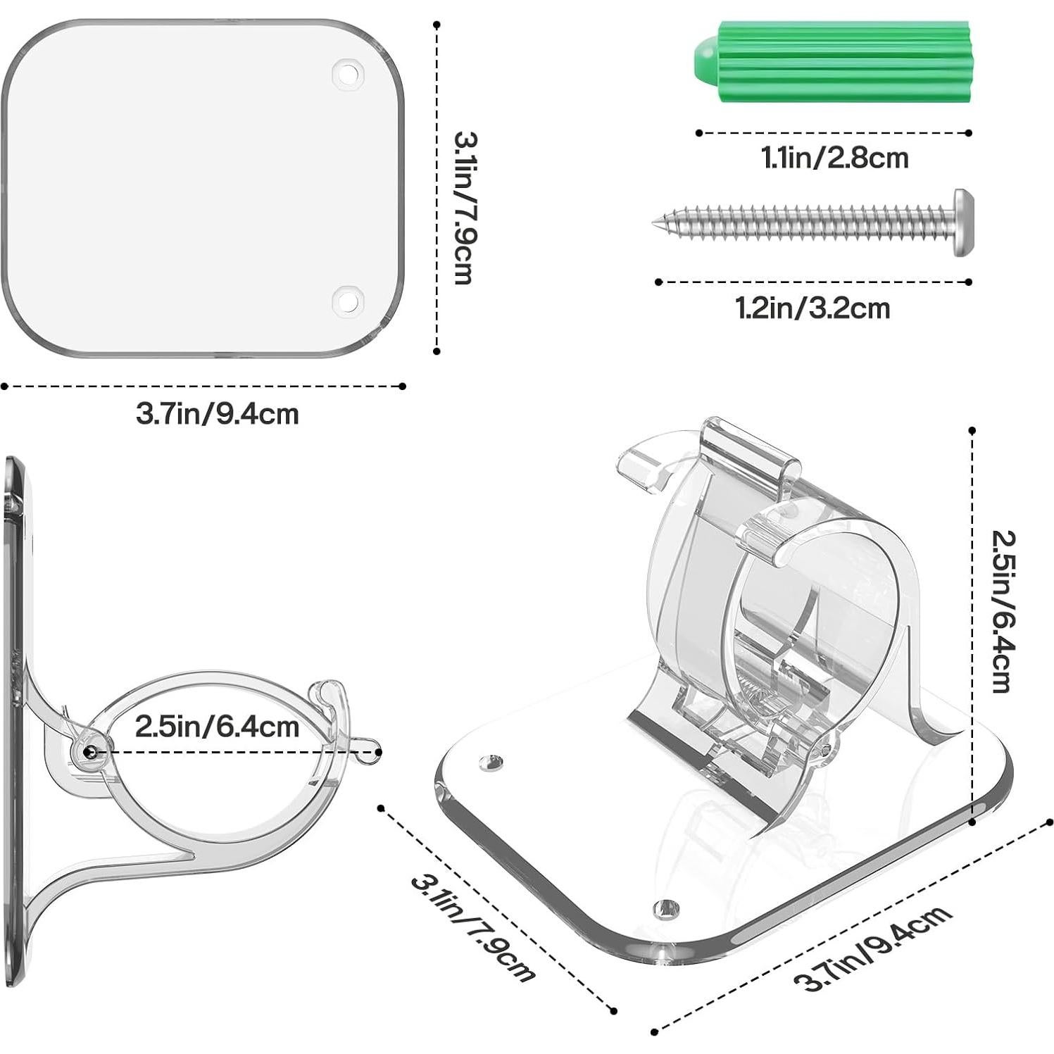 Soportes de Barra de Cortina Autoadhesivos JHCJHC 4 Piezas