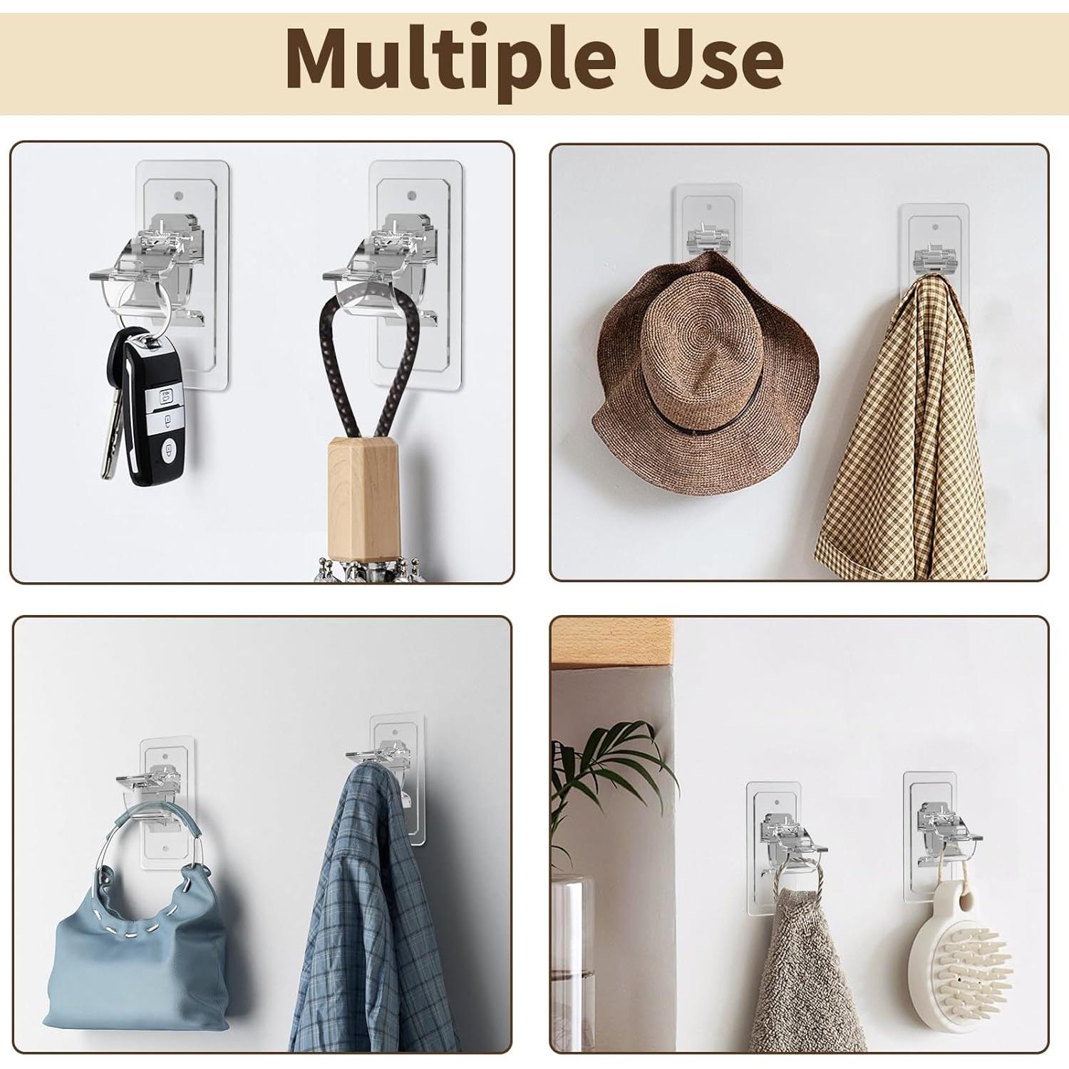 Soportes para Barras de Cortina HOOPLE - 6 Piezas Adhesivos Sin Taladro