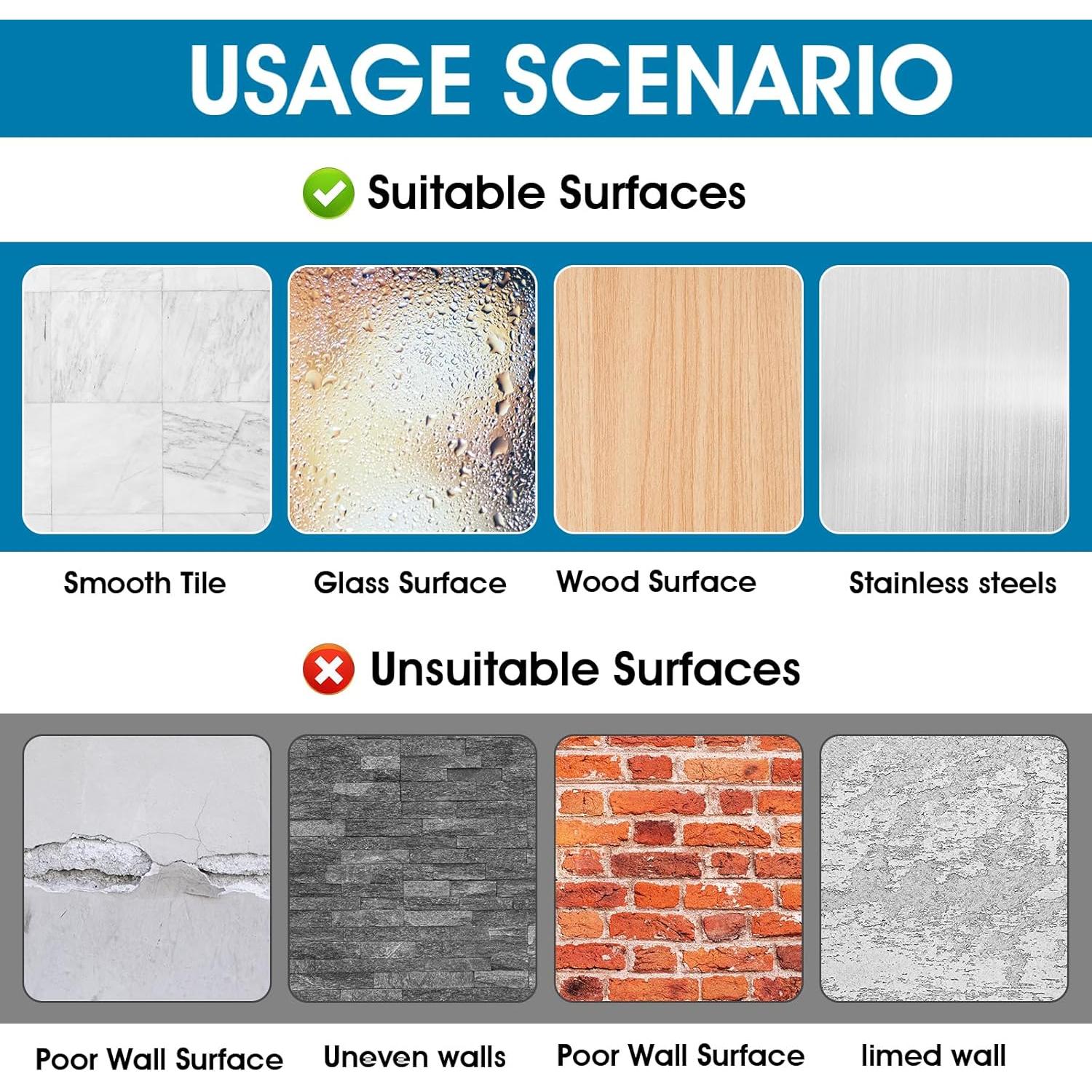 Soportes Adhesivos para Varilla de Cortina de Ducha 8 Pcs - YUXIAN