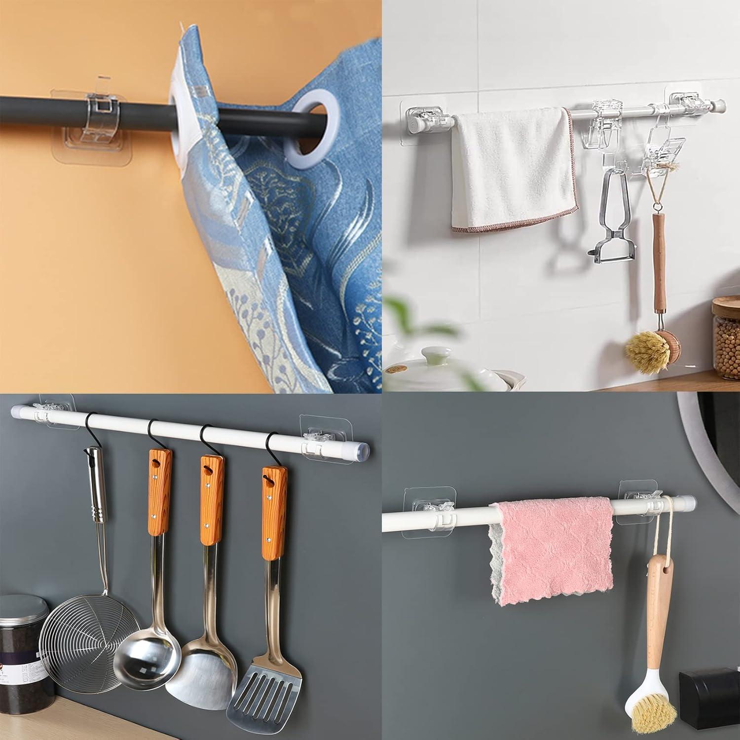 Soporte de Barra de Cortina Adhesivo MaoMaoCha 4 Pcs 5 KG