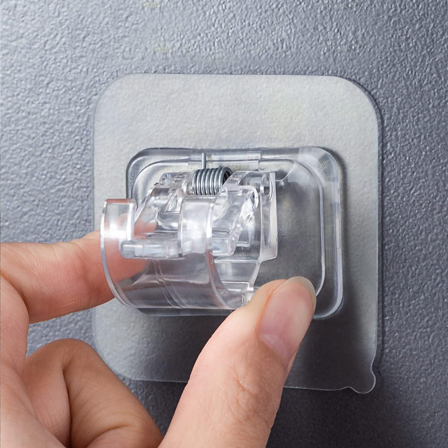 Soportes de Cortina Transparentes Sankoly 4 Pcs Autoadhesivos