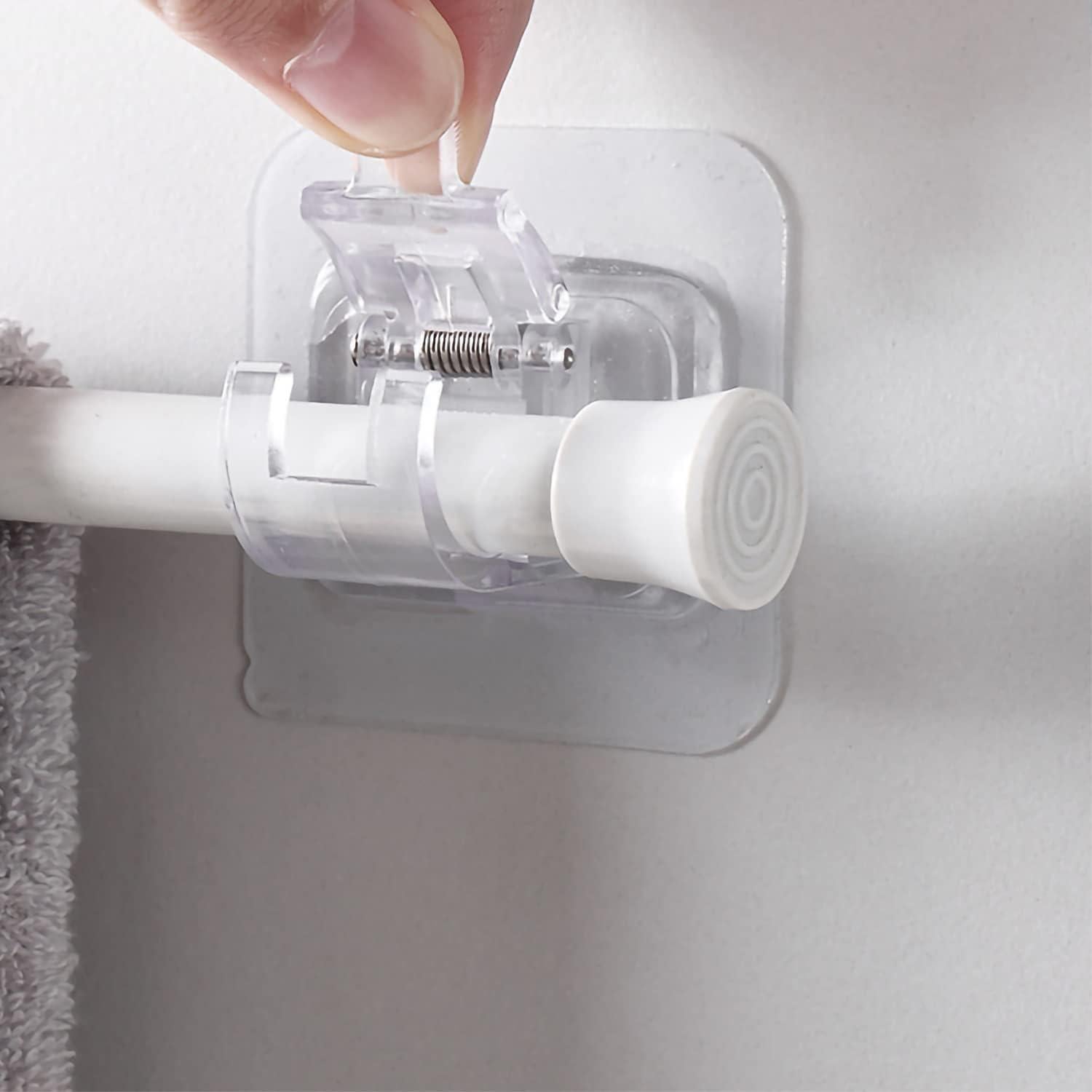 Soportes de Cortina Transparentes Sankoly 4 Pcs Autoadhesivos