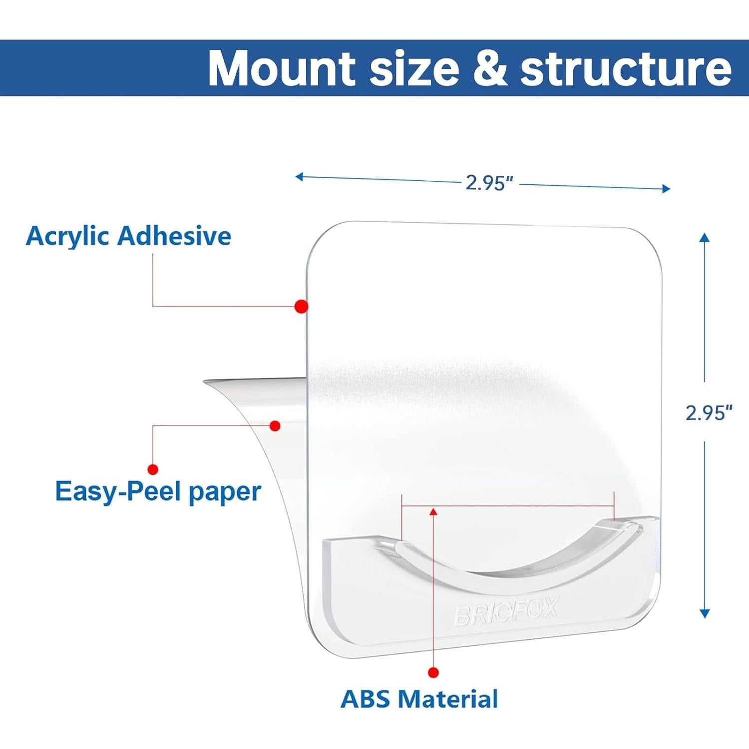 Soporte de Barra de Ducha Adhesivo BRIOFOX - 2 Piezas, Sin Perforación