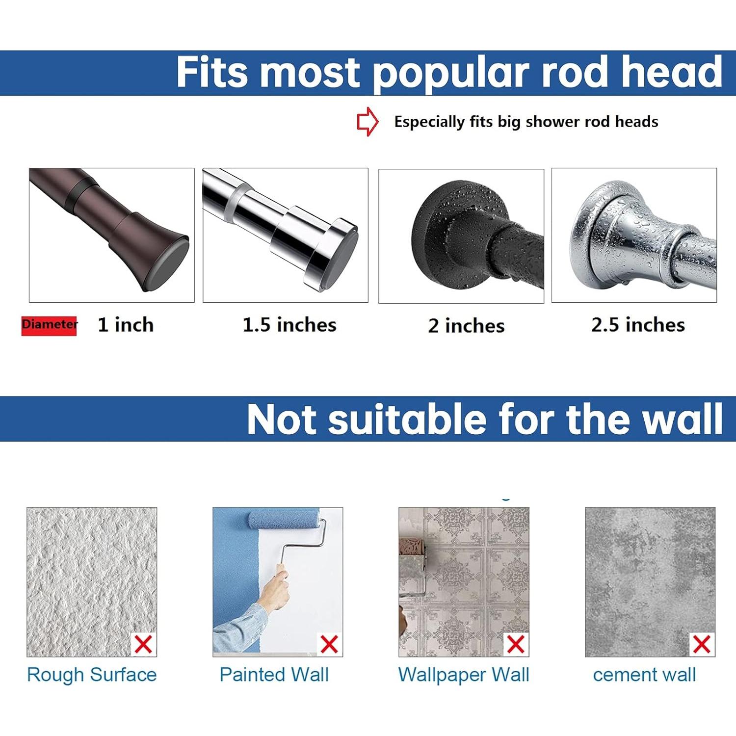 Soporte de Barra de Ducha Adhesivo BRIOFOX - 2 Piezas, Sin Perforación