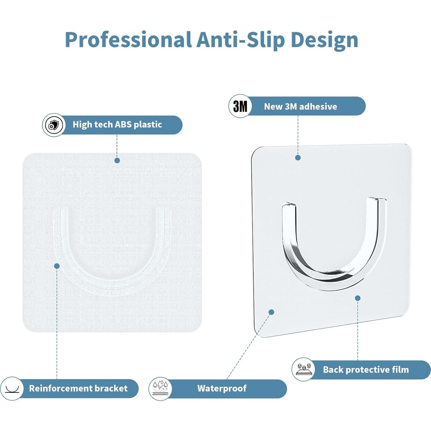 Soportes de Varilla de Ducha Adhesivos UAREP 4 Piezas 9.1 kg