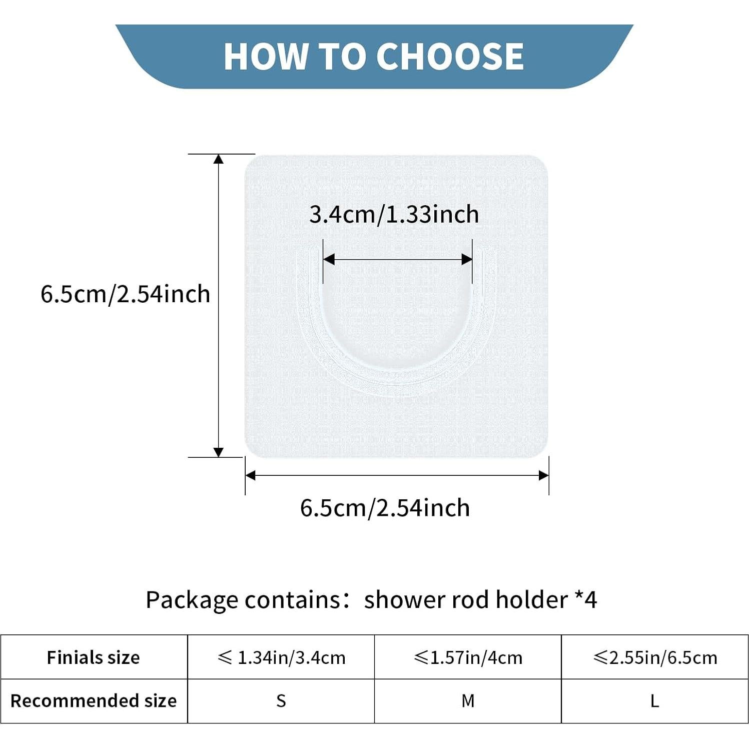 Soportes de Varilla de Ducha Adhesivos UAREP 4 Piezas 9.1 kg