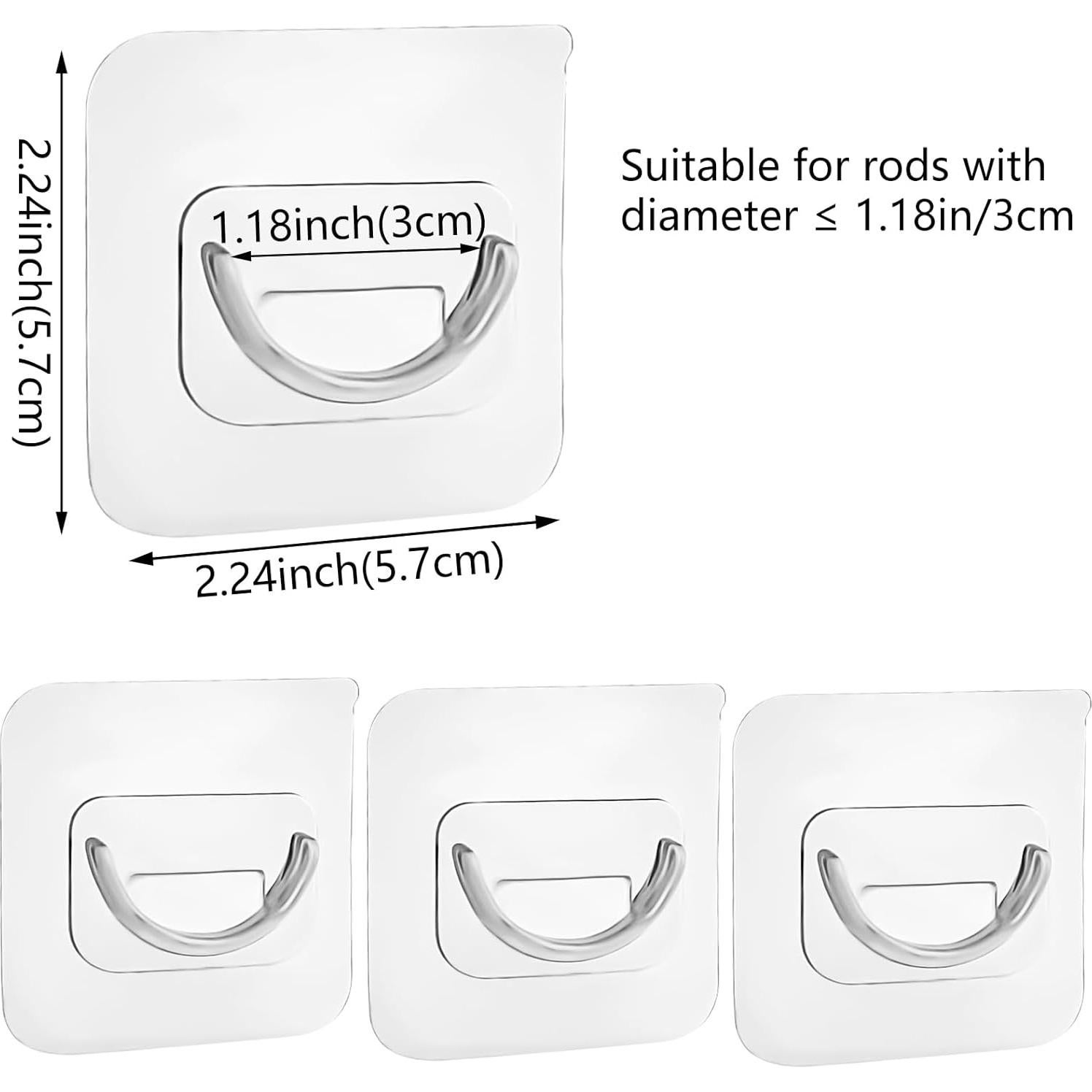 10 Ganchos Adhesivos Soporte Varilla Cortina Aswewamt Blanco