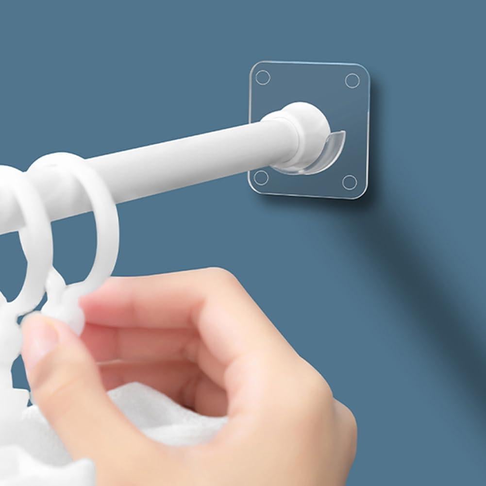 10 Ganchos Adhesivos Soporte Varilla Cortina Aswewamt Blanco