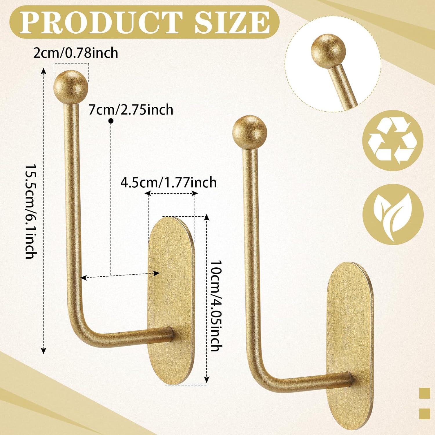 Soportes Adhesivos para Cortinas CroBlissful 2 Pcs Dorado