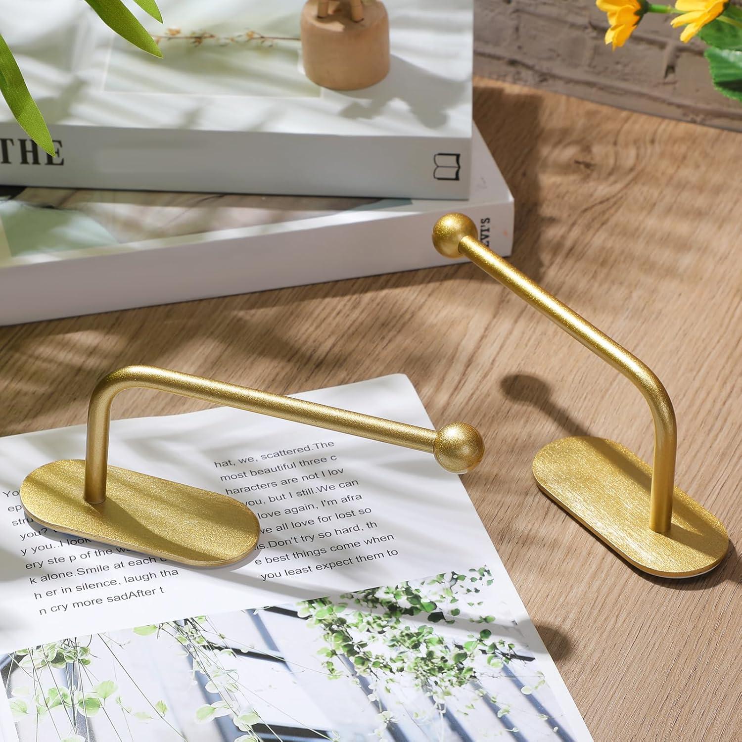 Soportes Adhesivos para Cortinas CroBlissful 2 Pcs Dorado