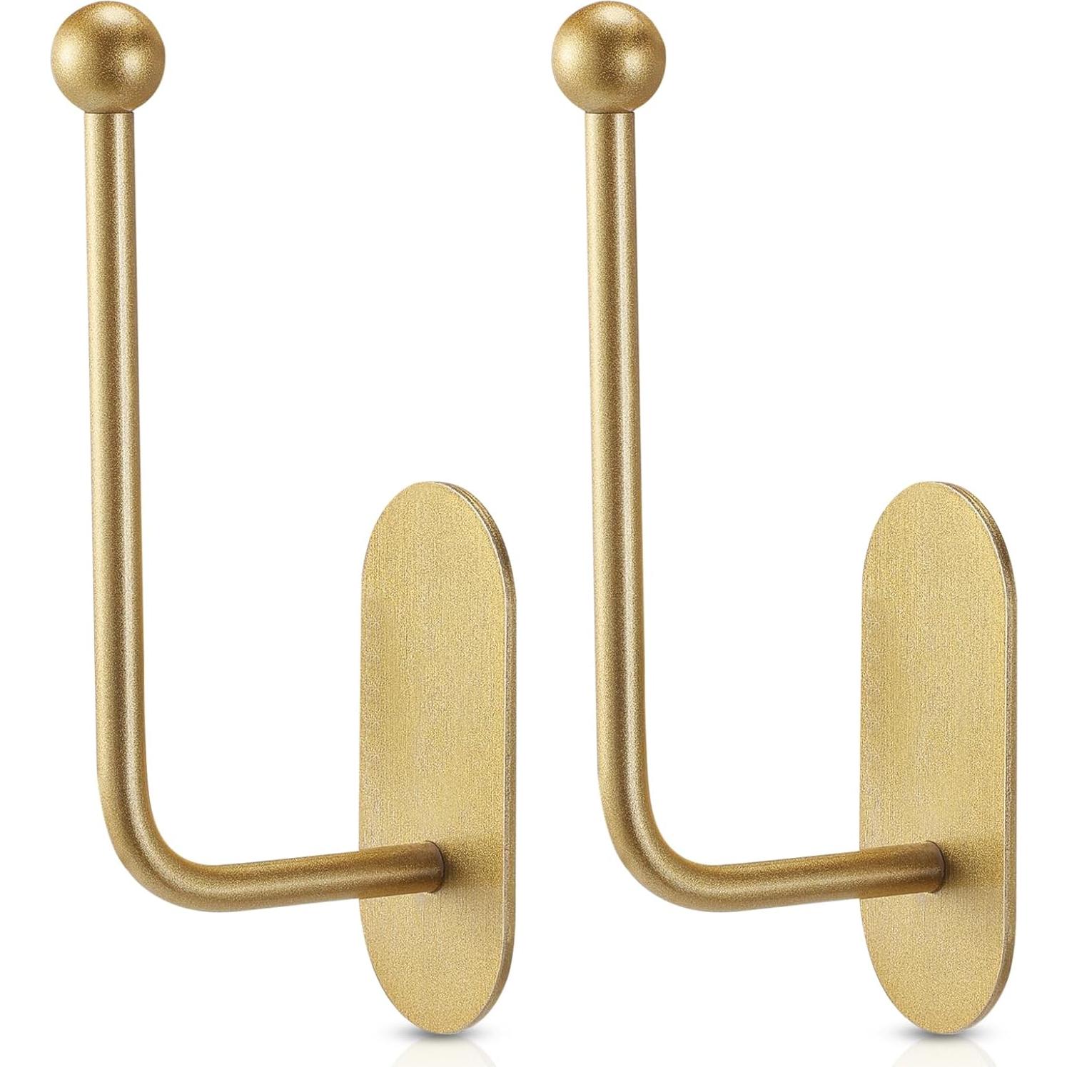 Soportes Adhesivos para Cortinas CroBlissful 2 Pcs Dorado