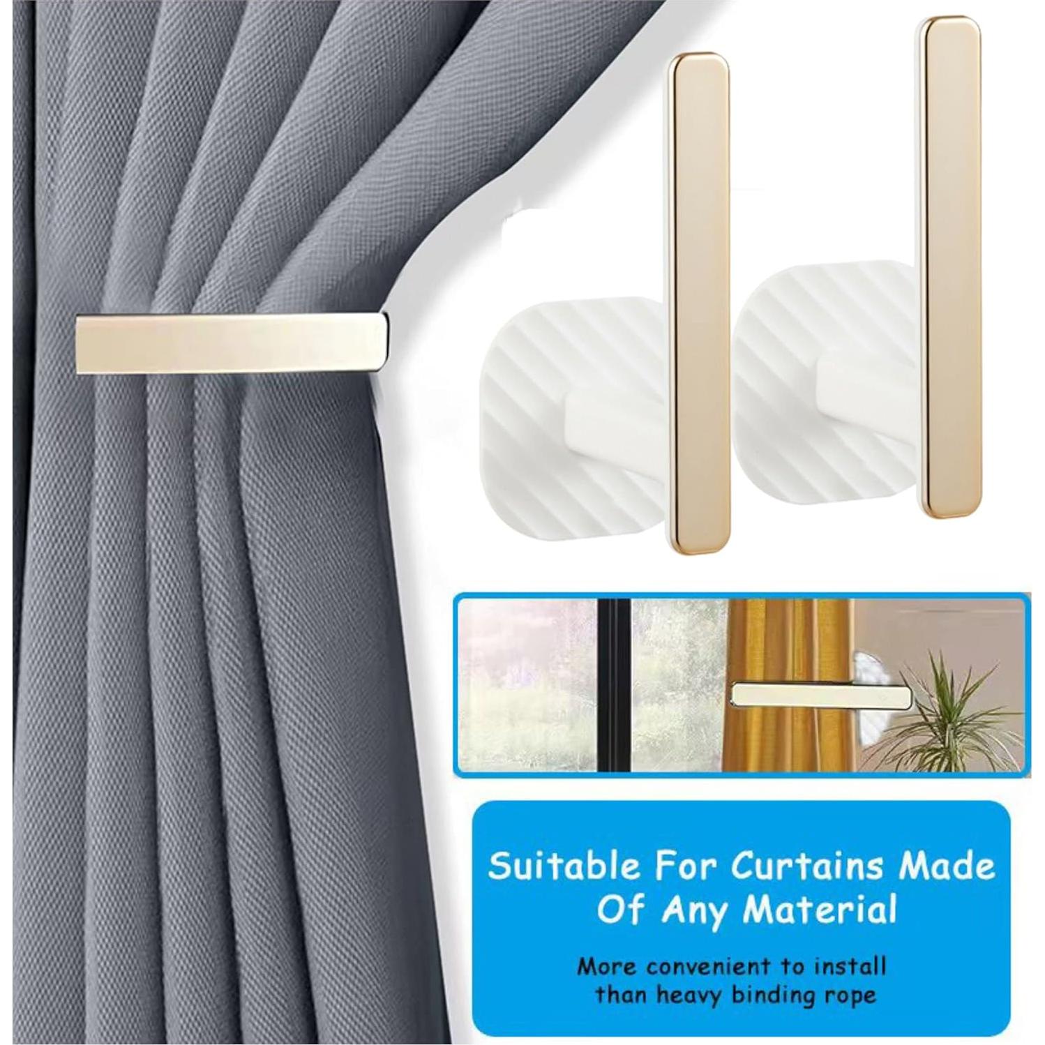 Soportes de Cortina Kinktons Dorados Autoadhesivos 2 Piezas