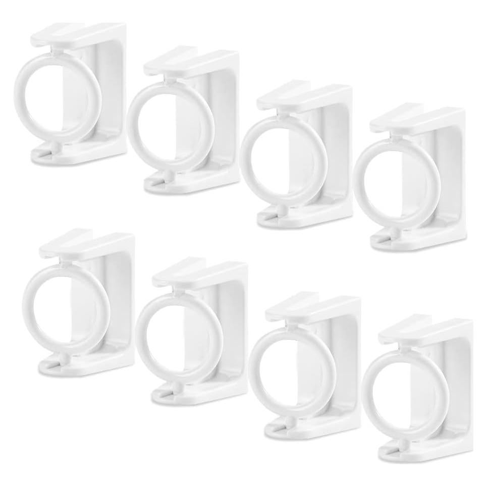 Soportes de Varilla de Cortina Adhesivos LELE LIFE 8 Pcs Blanco