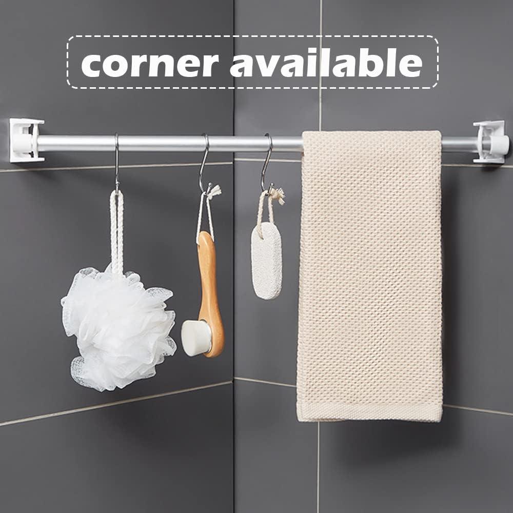 Soportes de Varilla de Cortina Adhesivos LELE LIFE 8 Pcs Blanco