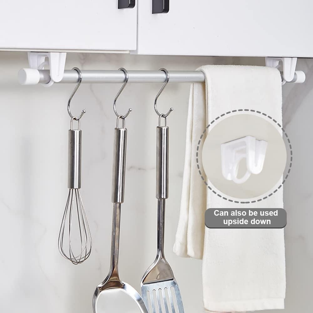 Soportes de Varilla de Cortina Adhesivos LELE LIFE 8 Pcs Blanco