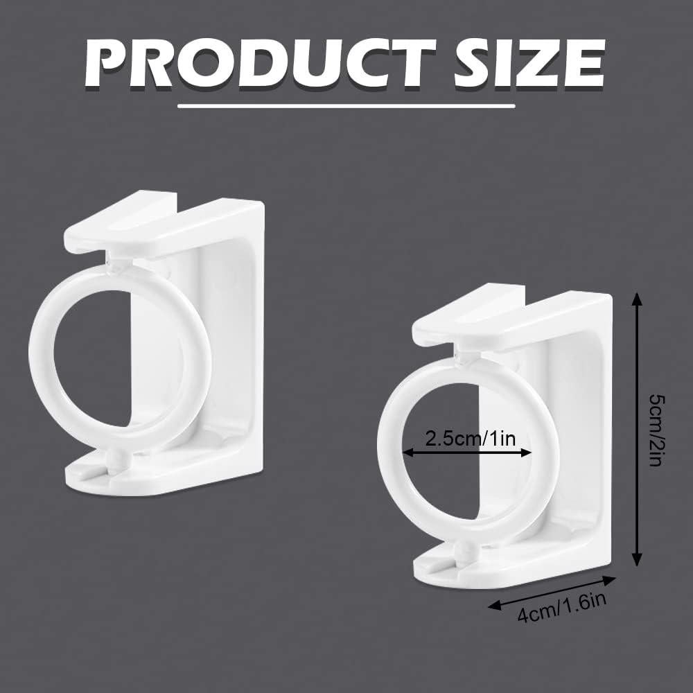 Soportes de Varilla de Cortina Adhesivos LELE LIFE 8 Pcs Blanco